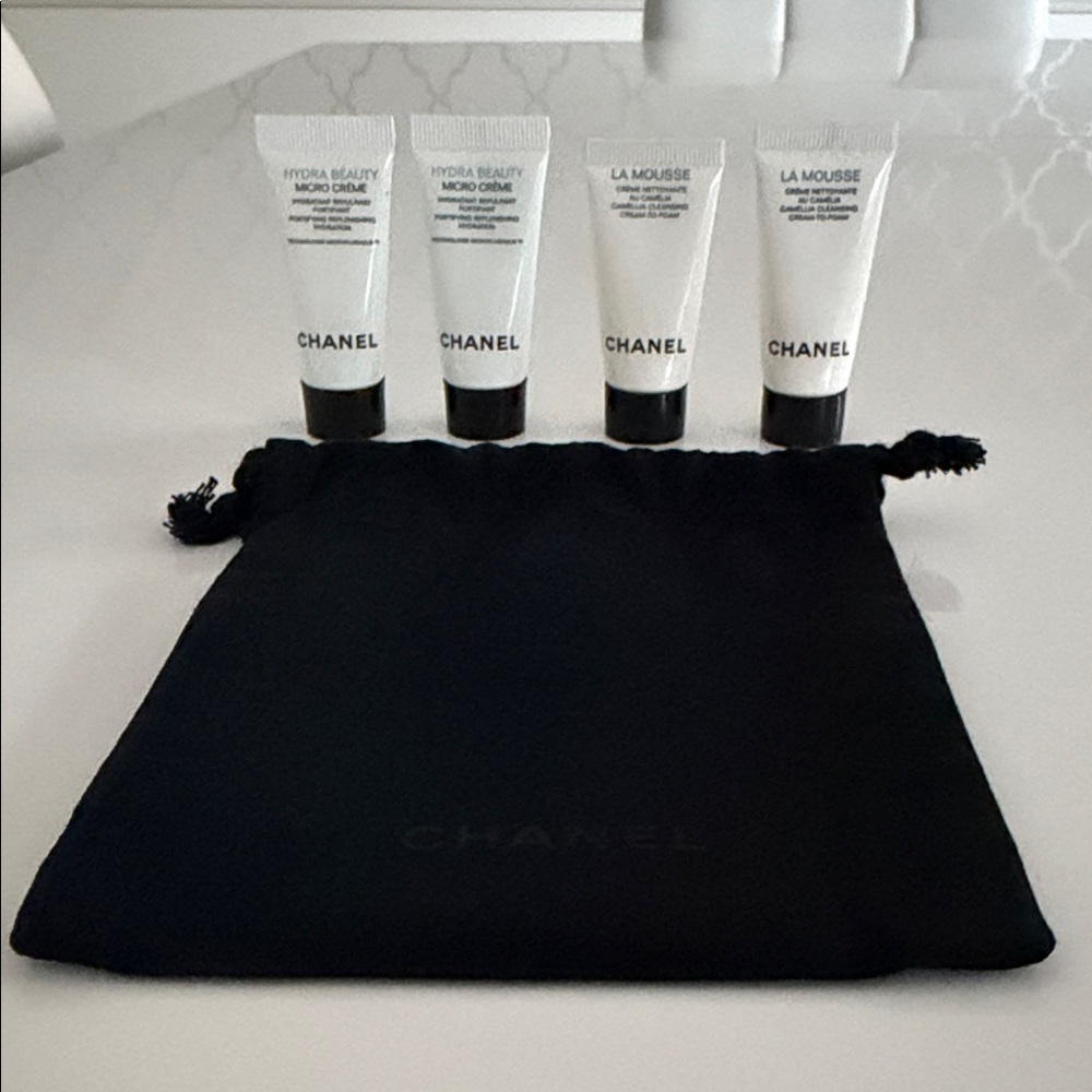 CHANEL Skincare Set with Black Pouch